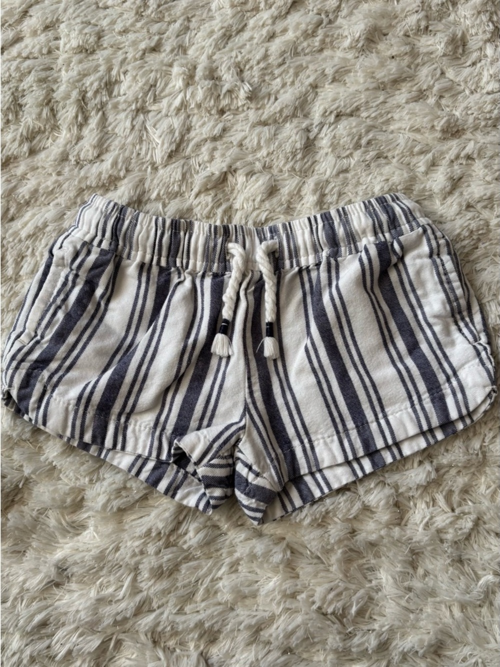 OshKosh B'gosh Navy and White Striped Drawstring Shorts